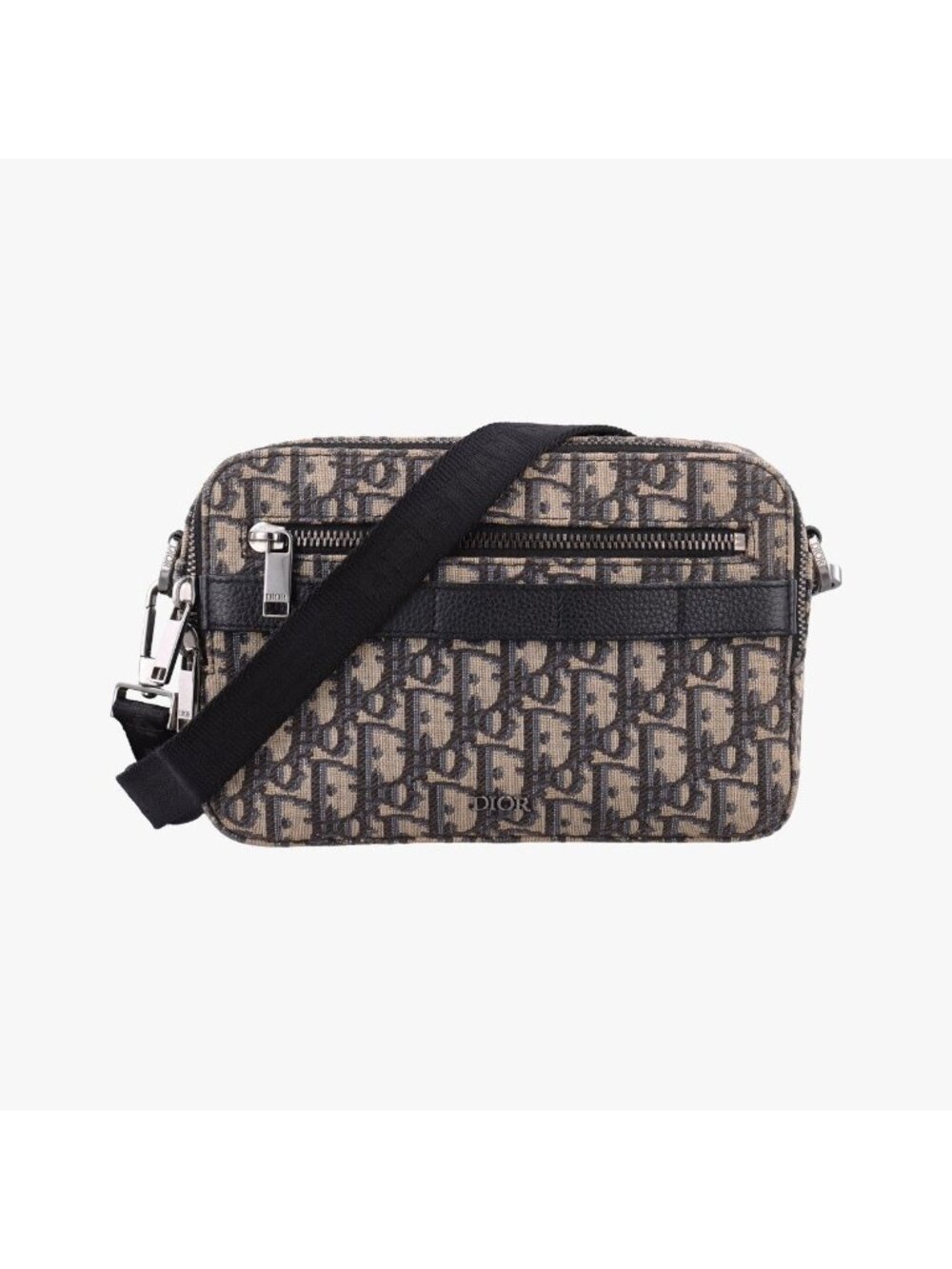 Dior Safari Oblique Navy Gray Jacquard Leather